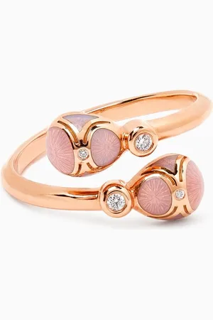 Faberge Heritage Diamond & Guilloché Crossover Ring in 18kt Rose Gold