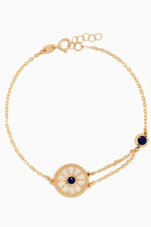 Damas Amelia Dubai Mother of Pearl Reversible Bracelet in 18kt Gold