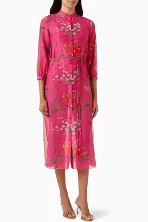 Erdem Floral-print Midi Shirt Dress in Cotton-silk