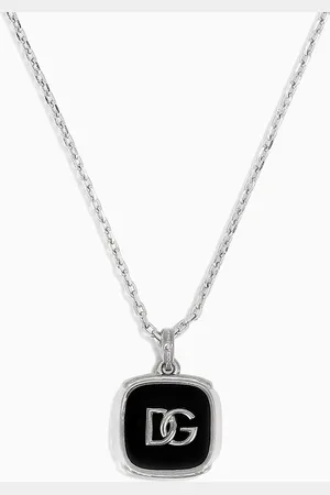 Dolce & Gabbana DG Interlock Square Enamel Necklace in Brass