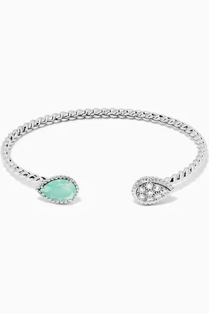 Boucheron Serpent Bohème Aquaprase & Diamonds Bracelet in 18kt White Gold