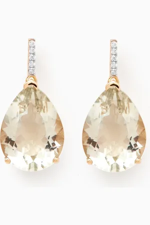 Mateo New York Amethyst Pear Drop Diamond Earrings in 14kt Gold