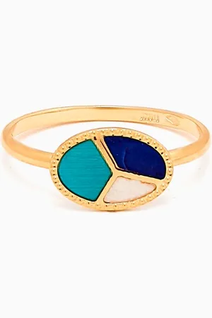 Damas Amelia Barcelona Mosaic Mother-of-Pearl Ring in 18kt Gold