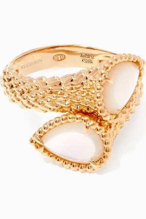 Boucheron Serpent Bohéme Toi et Moi Mother of Pearl S Motifs Ring in 18kt Gold