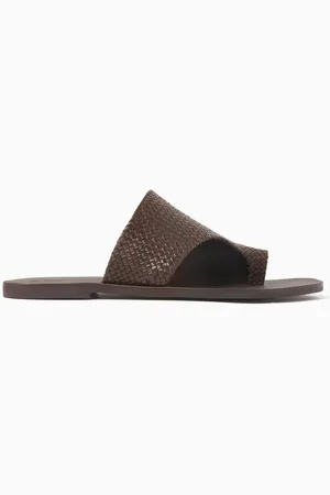 St Agni Asymmetric Slides in Leather