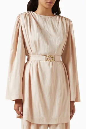 Poca & Poca Long Sleeved Blouse in Glossy Fabric