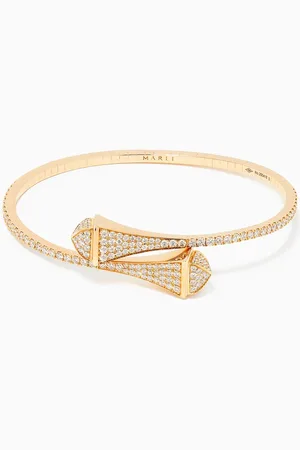 Marli Cleo Diamond Slip-on Bracelet in 18kt Gold