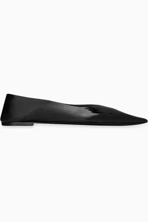 Saint Laurent Nour Slippers in Glazed Leather