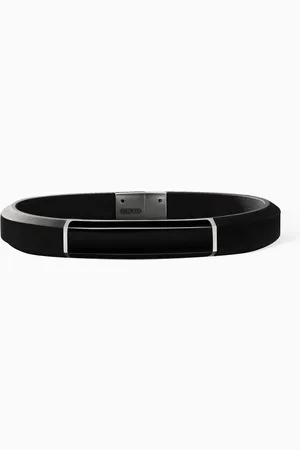 David Yurman Streamline® ID Bracelet in Rubber with Pavé Diamonds & Sterling Silver