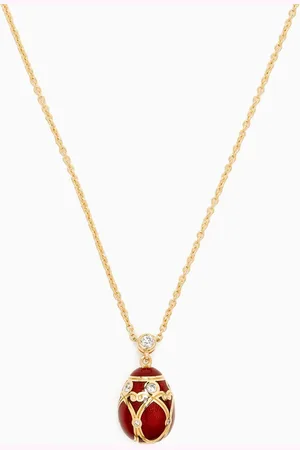Faberge Heritage Diamond & Guilloché Egg Necklace in 18kt Gold