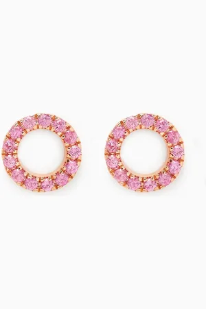 Fergus James Circular Sapphire Stud Earrings in 18kt Rose Gold