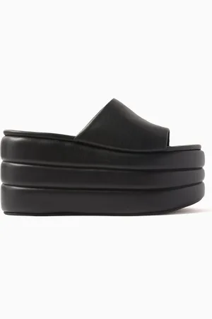SIMON MILLER Puffed Blackout 100 Platform Slides in Vegan Leather