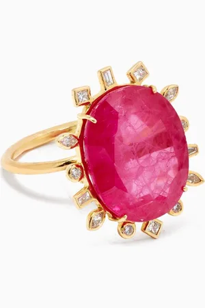 Dima Ruby Statement Ring with Diamonds in 18kt Yellow