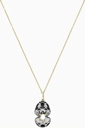 Faberge Heritage Diamond & Guilloché Penguin Locket Necklace in 18kt White Gold