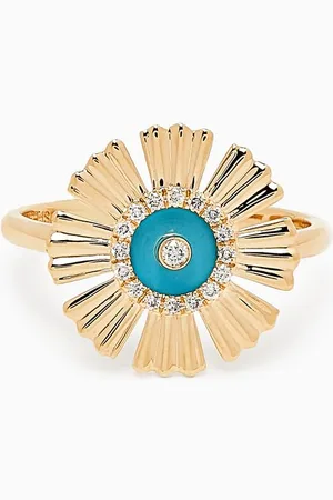 Damas Farfasha Happy Sunkiss Diamond & Malachite Ring in 18kt Gold