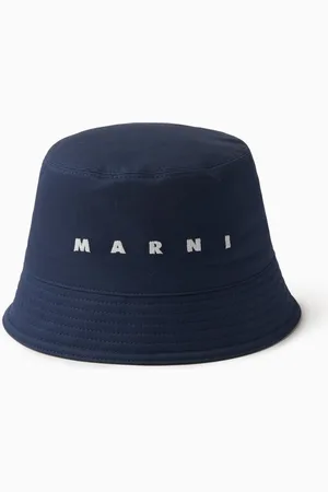Marni Logo Bucket Hat in Bio Cotton Gabardine