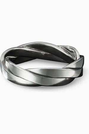 David Yurman DY Helios™ Band Ring with Pavé Black Diamonds in Sterling , 6mm