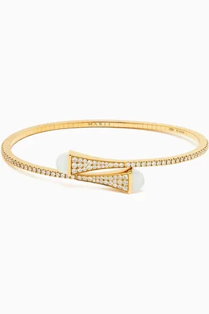 Marli Cleo Diamond & Agate Midi Slip-on Bracelet in 18kt Gold
