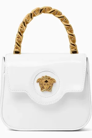 VERSACE Mini La Medusa Top Handle Bag in Leather