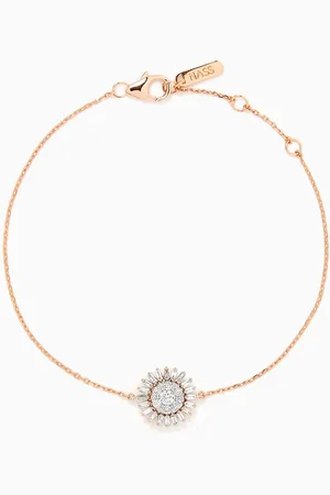 Nass Flower Diamond Chain Bracelet in 18kt