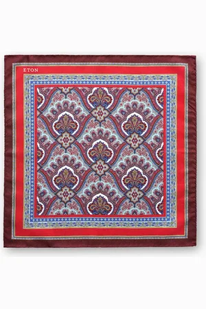 Eton Paisley Pocket Square in Silk