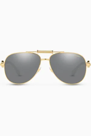 VERSACE Aviator Mirror Sunglasses with Medusa Medallion