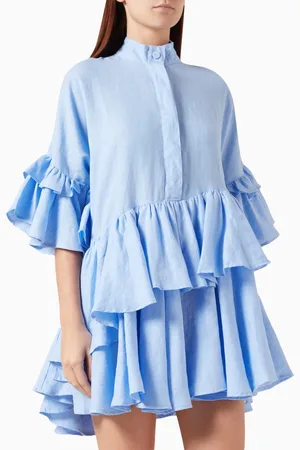 Morton Mac Margrit Mini Dress in Cotton-silk Blend