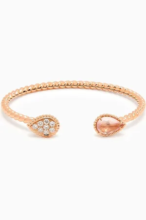 Boucheron Serpent Bohème S Motif Diamond & Pink Quartz Bracelet in 18kt