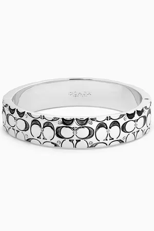 Coach Quilted C Hinged Bangle in Metal