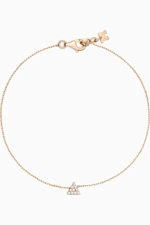 Mateo New York Mini Triangle Diamond Chain Bracelet in 14kt Gold