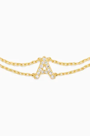 Fergus James Letter "A" Diamond Bracelet in 18kt Gold