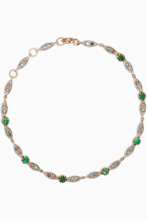Pascale Monvoisin Ava Diamond & Emerald Bracelet in 9kt Gold & Sterling Silver