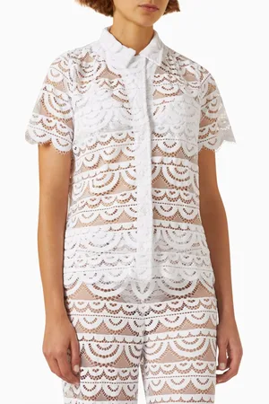 PQ Swim Button-up Shirt in Lace