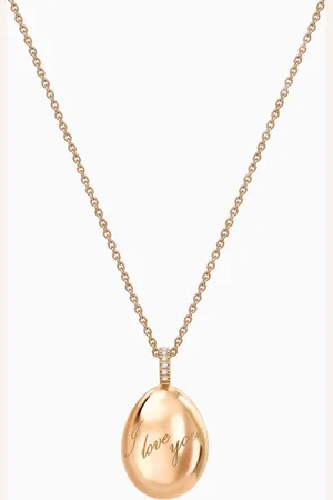Faberge Essence I Love You Egg Pendant Necklace in 18kt