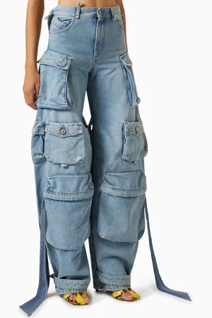 The Attico Oversized Cut-out Cargo Pants in Cotton-canvas