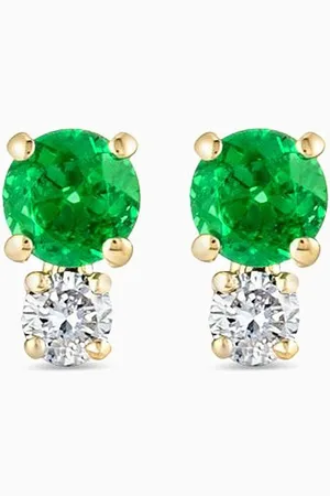 Fergus James Colombian Emerald Mini Cluster Earrings in 18kt Gold