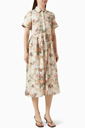 Erdem Floral-print Shirt Dress in Linen