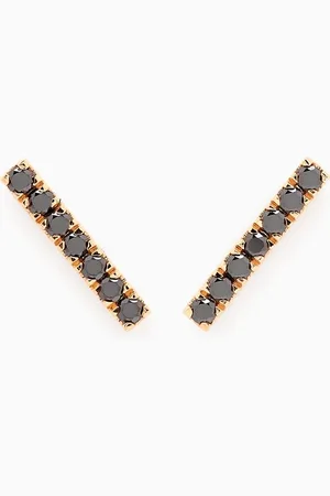 Fergus James Diamond Bar Earrings in 18kt Yellow Gold