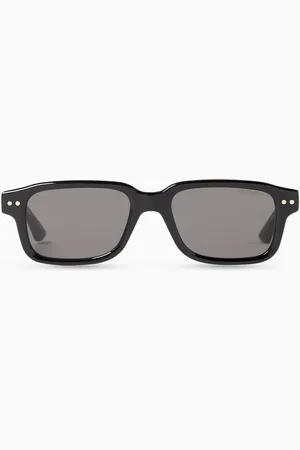 Montblanc Narrow Rectangular Sunglasses in Recycled Acetate