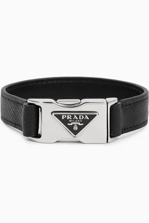 Prada Logo Buckle Bracelet in Saffiano Leather