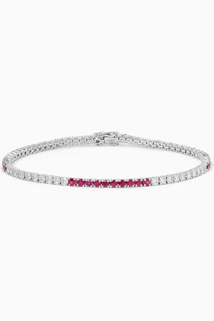 Fergus James Ruby & Diamond Tennis Bracelet in 18kt White Gold