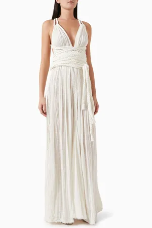 Kasia Kulenty Gisella V-neck Gown in Cotton