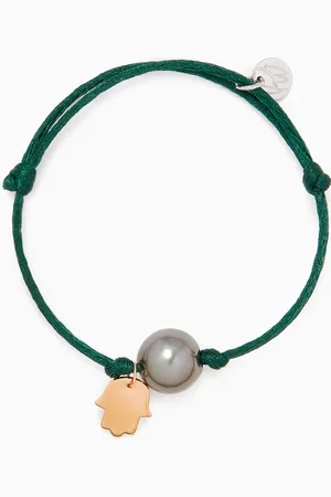 Robert Wan Pearl & Hamsa Charm Bracelet in 18kt