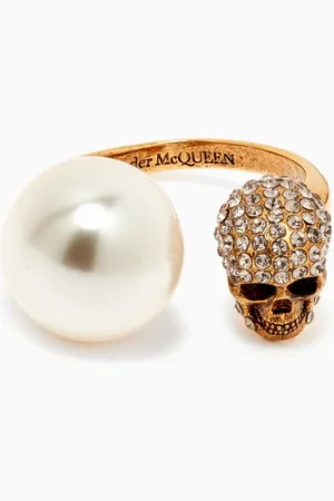 Alexander McQueen Pearl Skull Ring