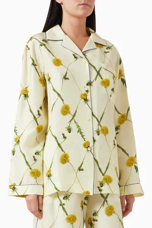 Burberry Dandelion Pyjama Shirt in Mulberry Silk