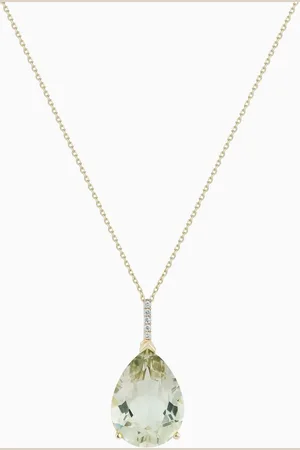 Mateo New York Amethyst Pear Necklace in 14kt Gold
