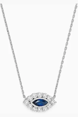 Fergus James Evil Eye Diamond & Sapphire Pendant Necklace in 18kt White Gold