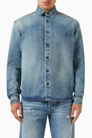 Saint Laurent Cassandre Oversized Shirt in Denim