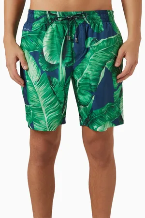 Dolce & Gabbana Banana Tree-print Swim Shorts in Nylon
