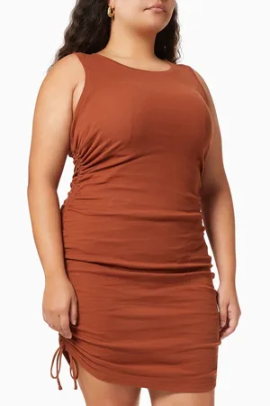 GOOD AMERICAN Ruched Tank Mini Dress in Organic Cotton